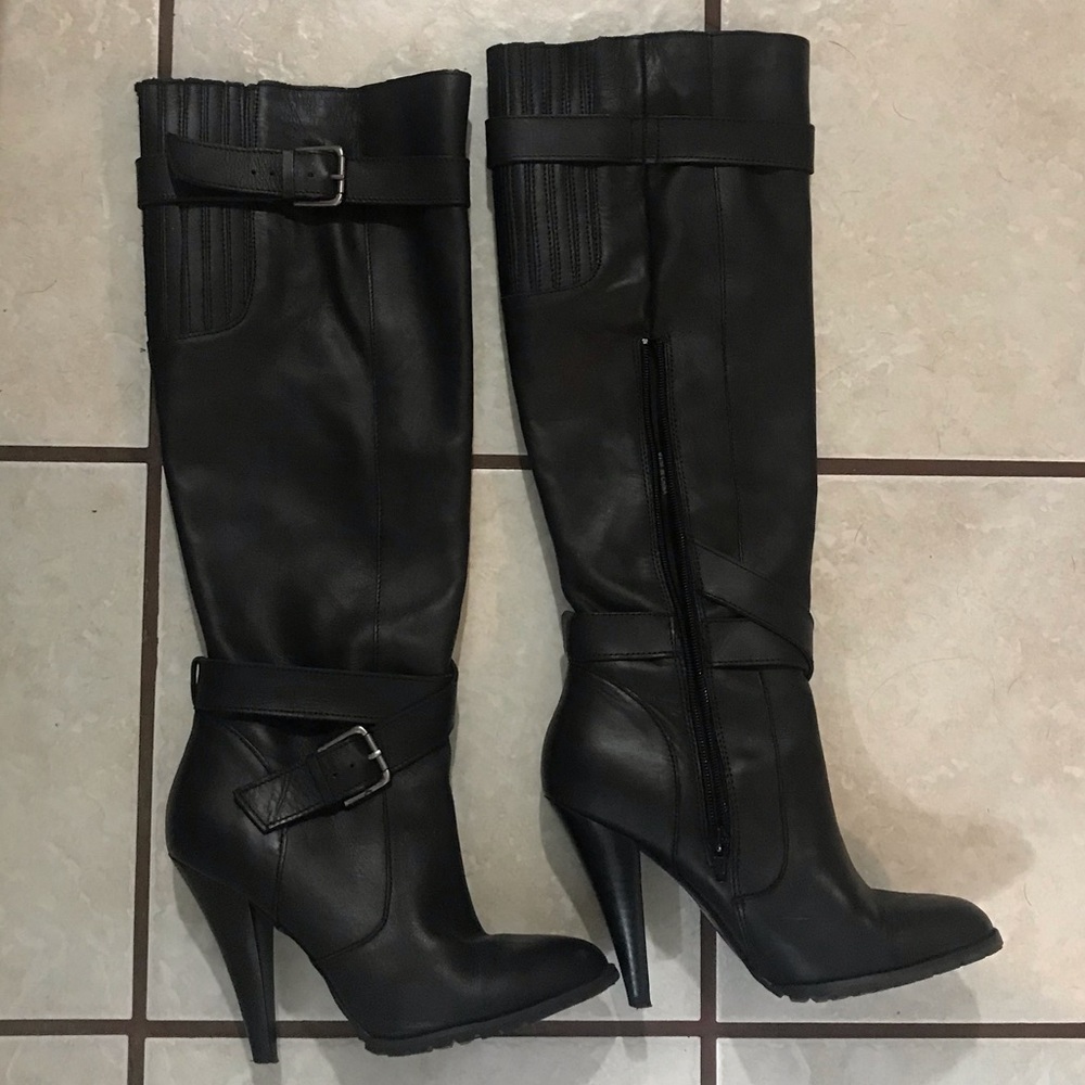 Aldo Womens Black Leather Boots size39 (~8.5)